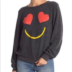 Wildfox Essential Smiling Hearts Pullover